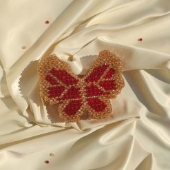 Butterfly Crystal Small gold & red (5)